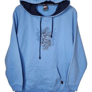 Y2K Top Heavy Hoodie Sweatshirt Dragon Tribal Graphic JNCO Style Skater Large